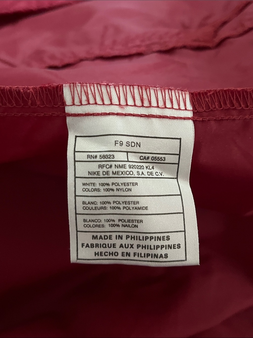 Nike 1999 Vintage Burgundy Nylon Windbreaker Jacket Boys L 12-14 Classic Y2K - Picture 9 of 10